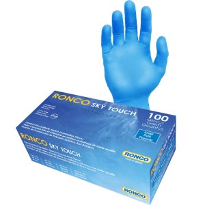 SkyTouch Synthetic Blue Examination Glove Powder Free Small 100x10